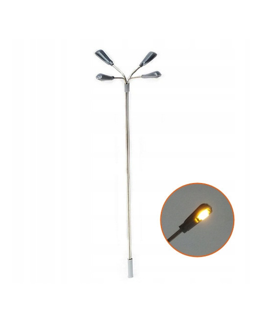 Lampa,latarnia LED czteroramienna żółta 3v + rezystor