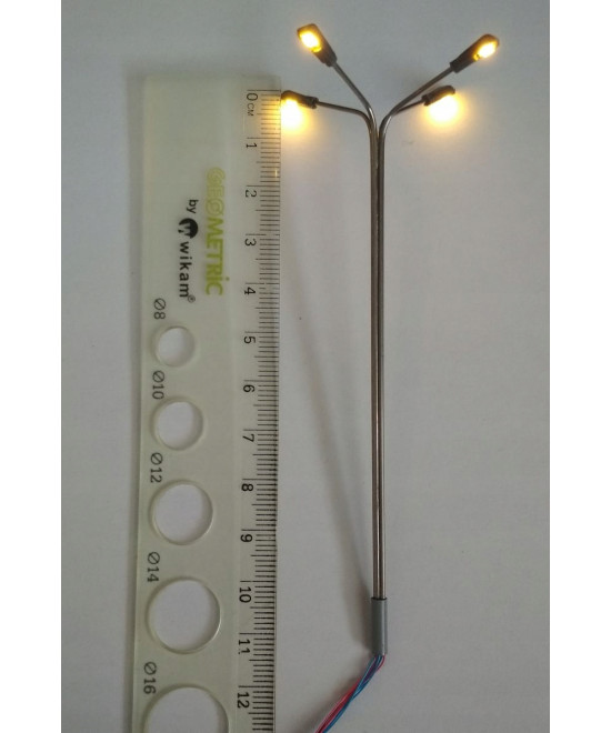 Lampa,latarnia LED czteroramienna żółta 3v + rezystor