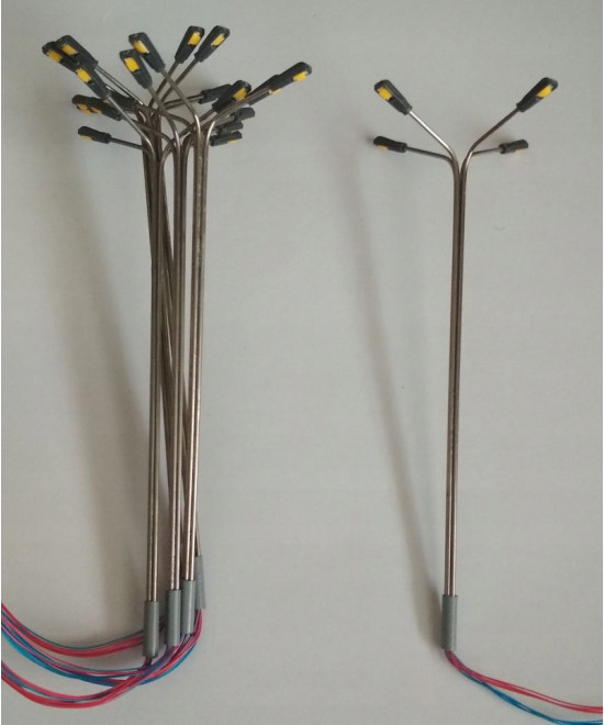 Lampa,latarnia LED czteroramienna żółta 3v + rezystor