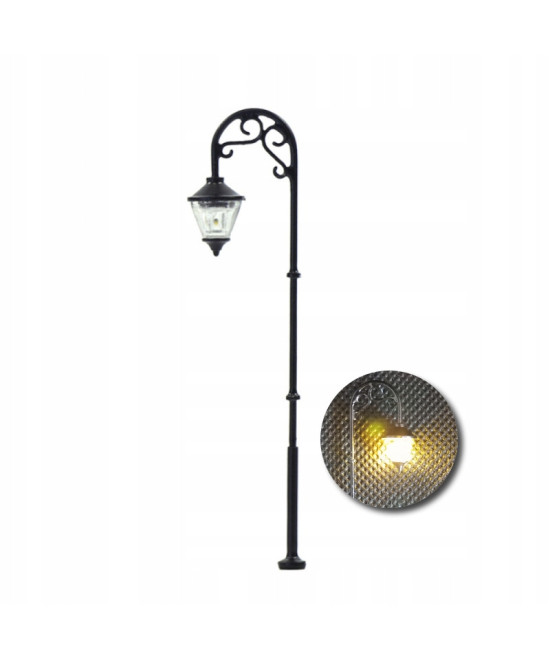 Latarnia parkowa lampa led żółta retro rustykalna