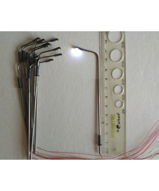 Latarnia lampa Led biała zimna 3v, skala H0, rezystor Gratis