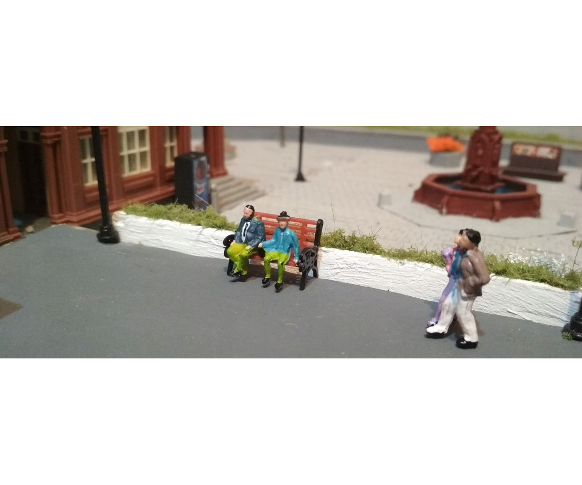 Ławka H0 na makietę, stylowa, do parku, na perony