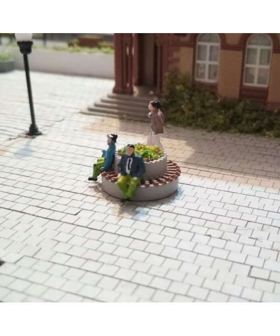 Kwietnik na makietę, ławka, na perony kolejowe