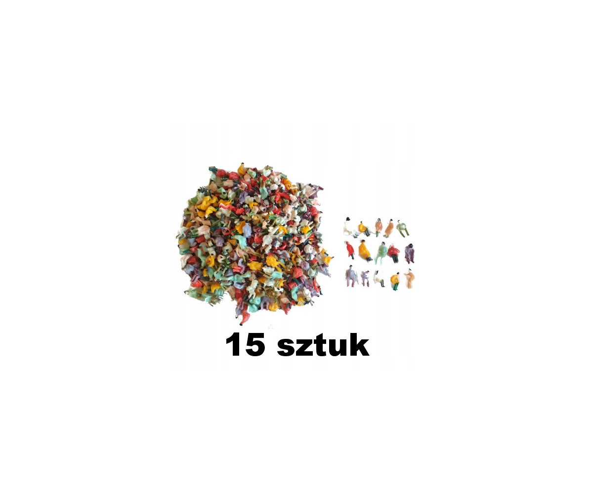 Ludziki, postacie, figurki H0, siedzące - 15 sztuk