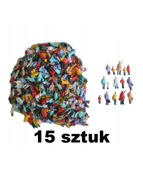 Ludziki, postacie, figurki H0, stojące - 15 sztuk