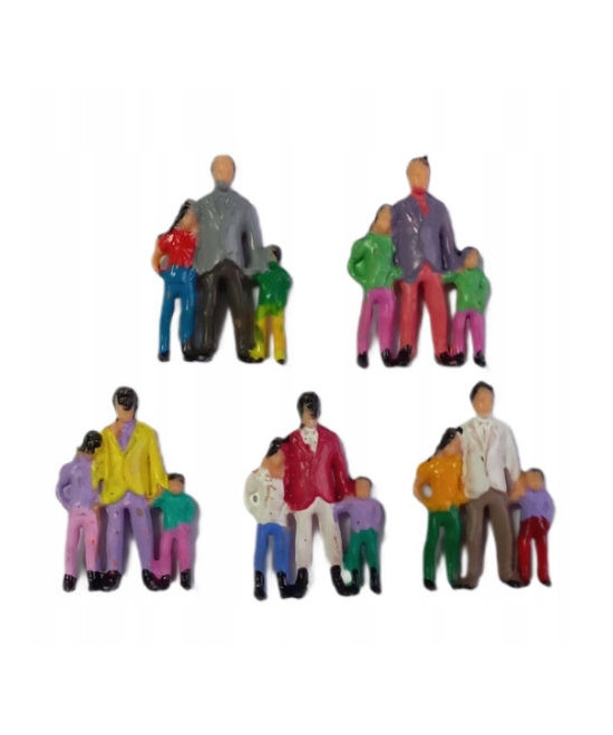 Ludziki postacie figurki H0, potrójne PREMIUM