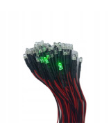 Dioda LED 3mm 12v z przewodami 20cm - zielona