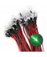 Dioda LED 3mm 12v z przewodami 20cm - zielona