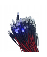 Dioda LED 3mm 12v z przewodami 20cm - niebieska