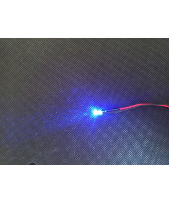 Dioda LED 3mm 12v z przewodami 20cm - niebieska