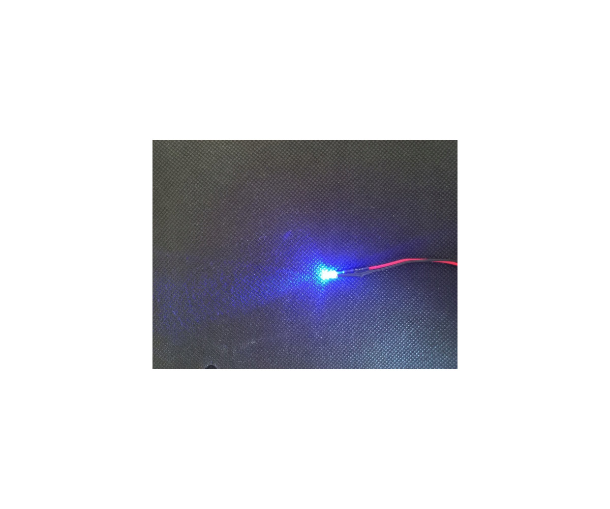 Dioda LED 3mm 12v z przewodami 20cm - niebieska