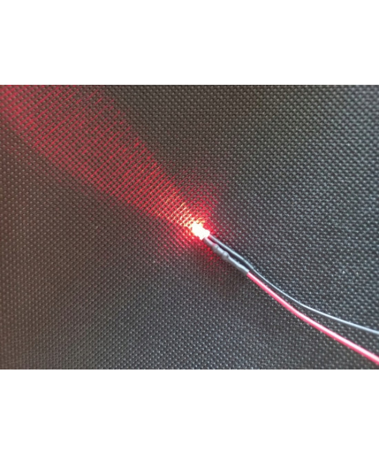 Dioda LED 3mm 12v z przewodami 20cm - czerwona