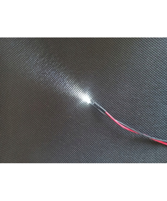 Dioda LED 3mm 12v z przewodami 20cm - biała zimna