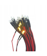 Dioda LED 3mm 12v z przewodami 20cm - biała ciepła