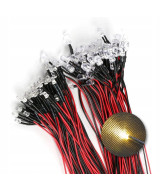 Dioda LED 3mm 12v z przewodami 20cm - biała ciepła