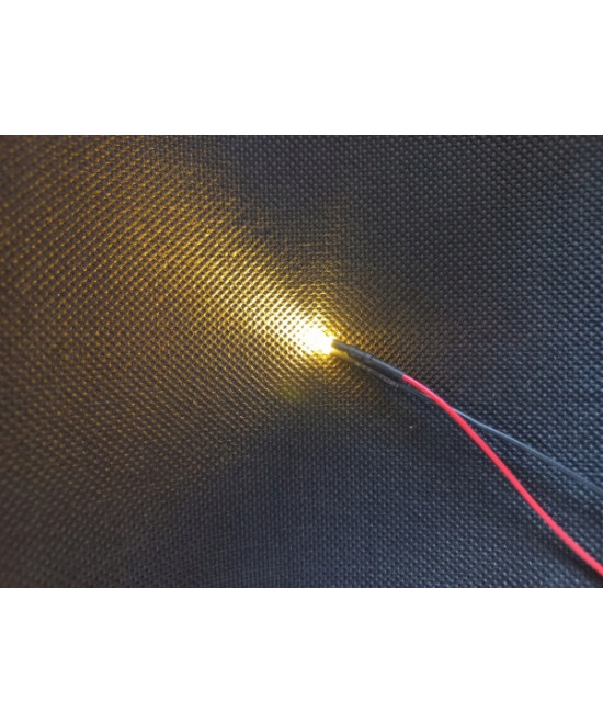 Dioda LED 3mm 12v z przewodami 20cm - biała ciepła