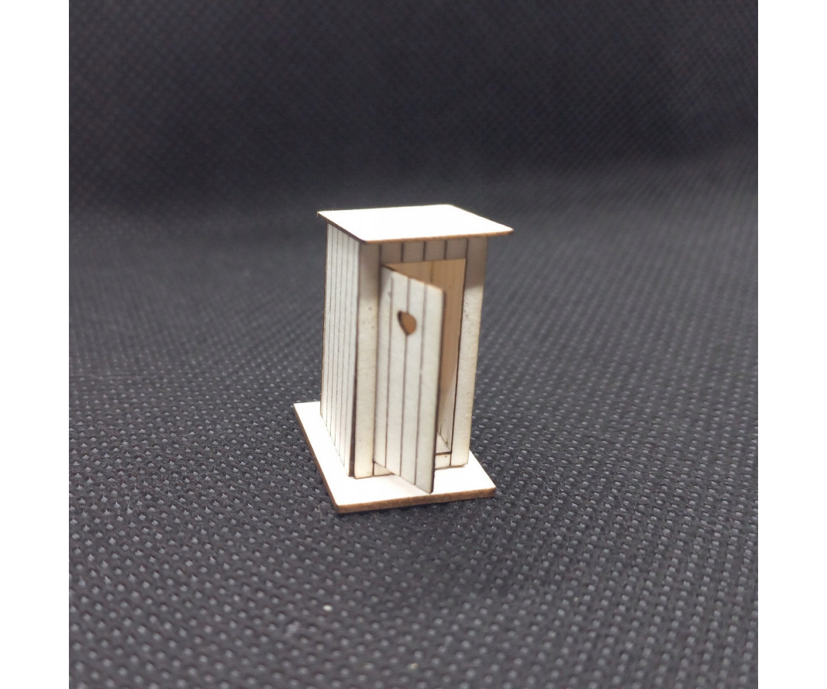 Toaleta WC H0, wychodek, sławojka, z tektury