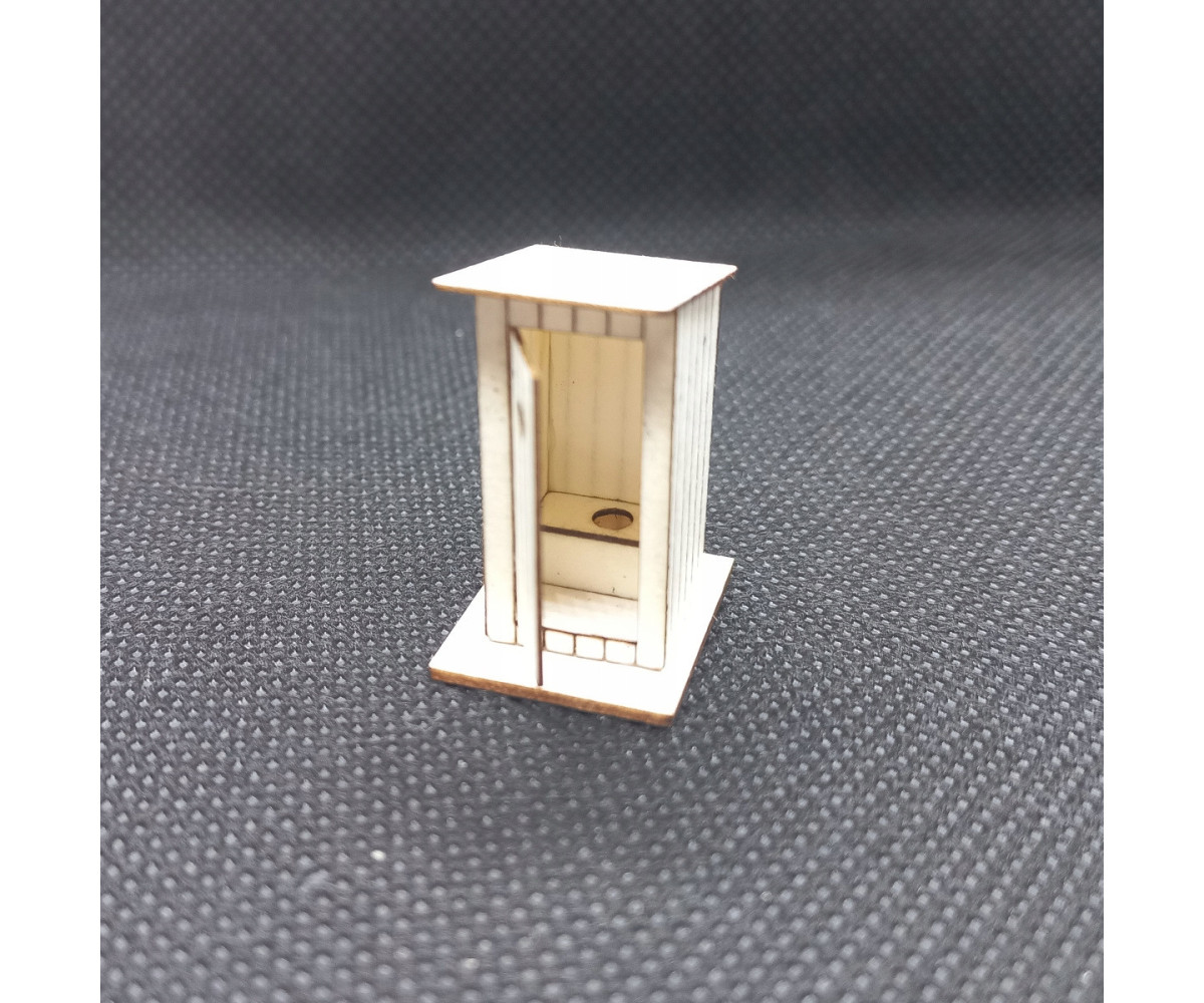 Toaleta WC H0, wychodek, sławojka, z tektury