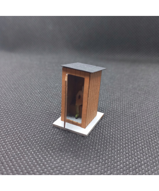 Toaleta WC H0, wychodek, sławojka, z tektury