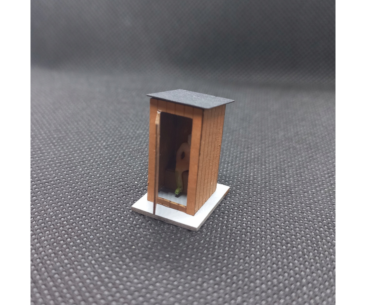 Toaleta WC H0, wychodek, sławojka, z tektury