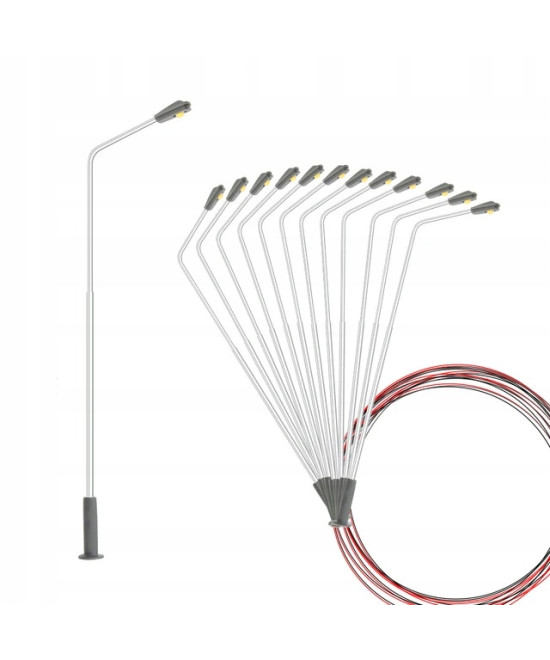 Latarnia lampa Led biała ciepła 3v, skala H0, regulowana wysokość