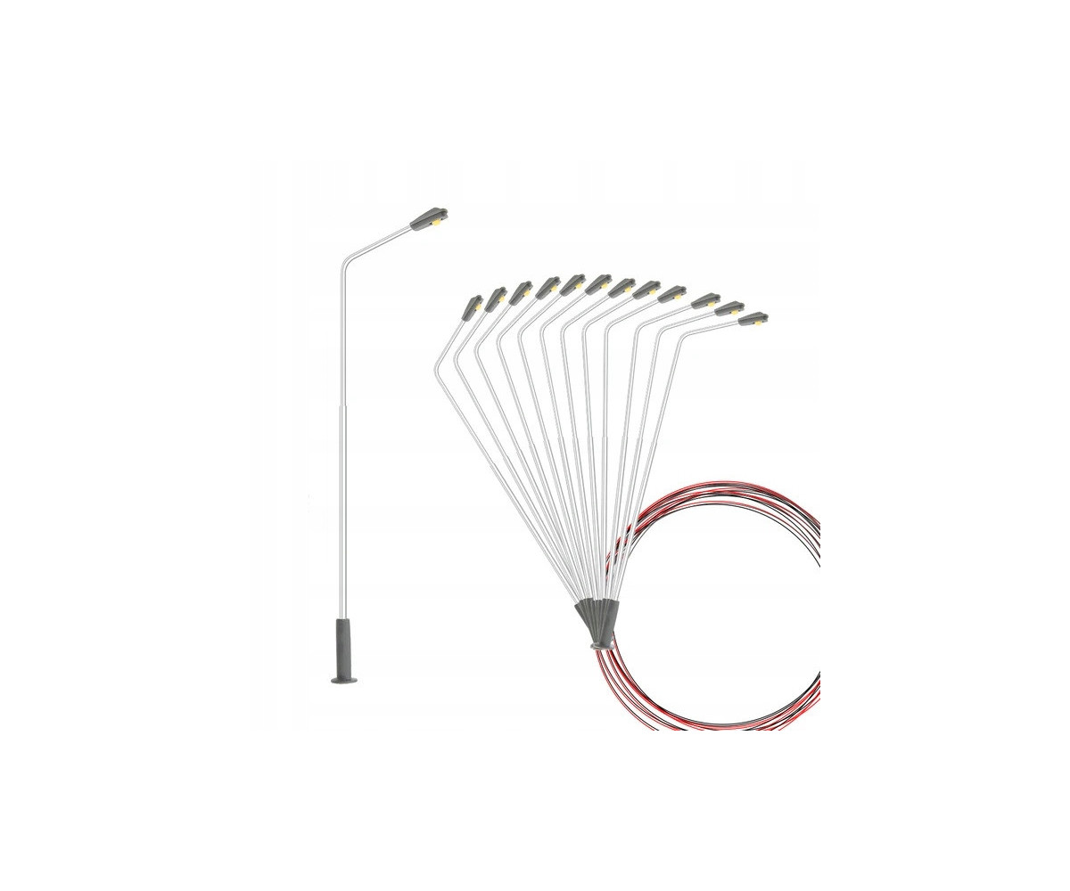 Latarnia lampa Led biała ciepła 3v, skala H0, regulowana wysokość