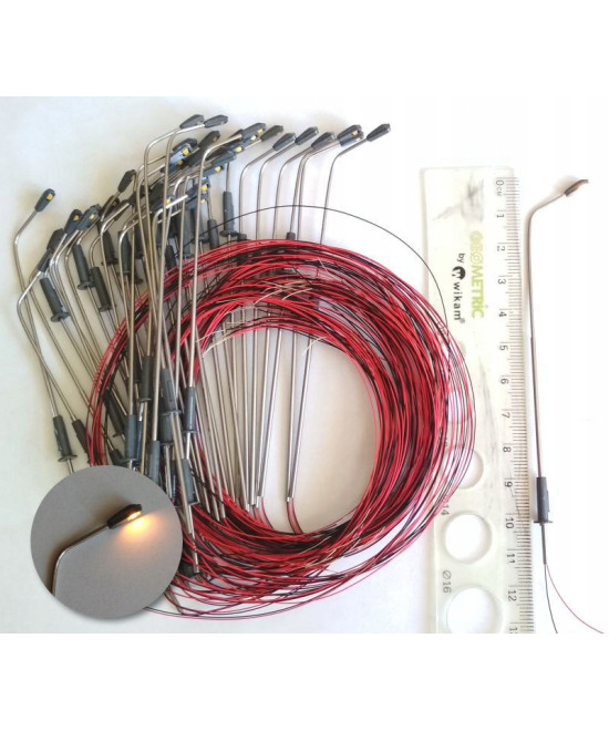 Latarnia lampa Led biała ciepła 3v, skala H0, regulowana wysokość