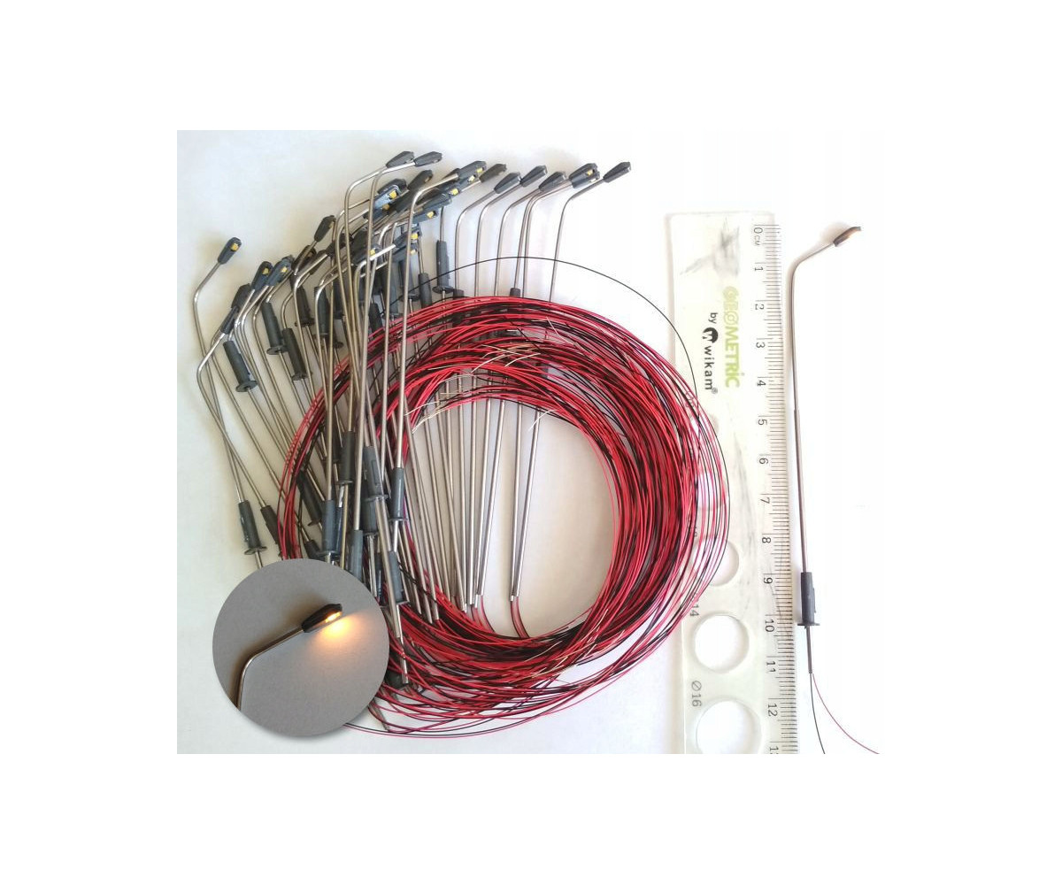 Latarnia lampa Led biała ciepła 3v, skala H0, regulowana wysokość