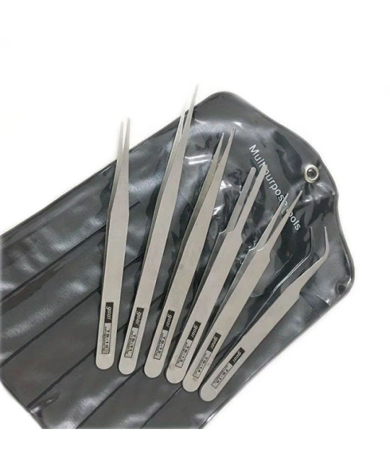 Zestaw 6 pęset, pęseta, pęsety modelarskie