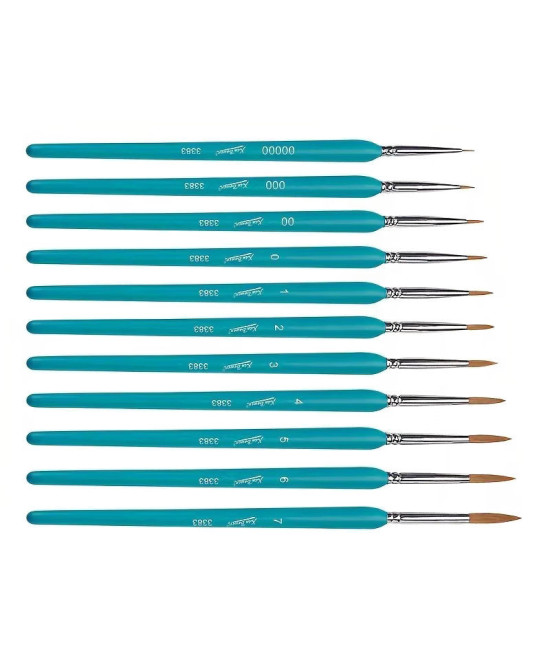 11-częściowy zestaw pędzli z naturalnego drewna do malowania