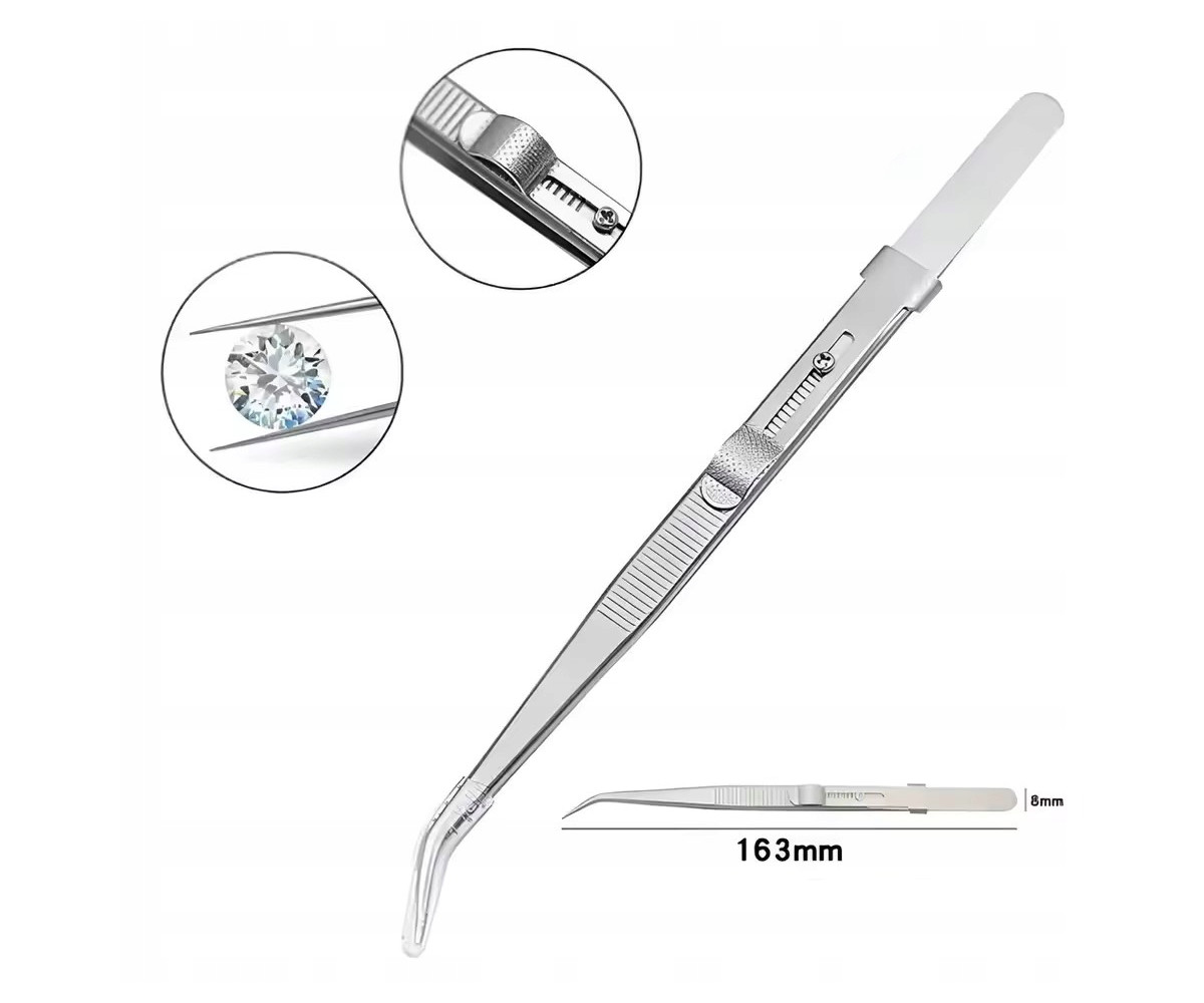 Pęseta krzywa regulacja siły nacisku blokada skoku